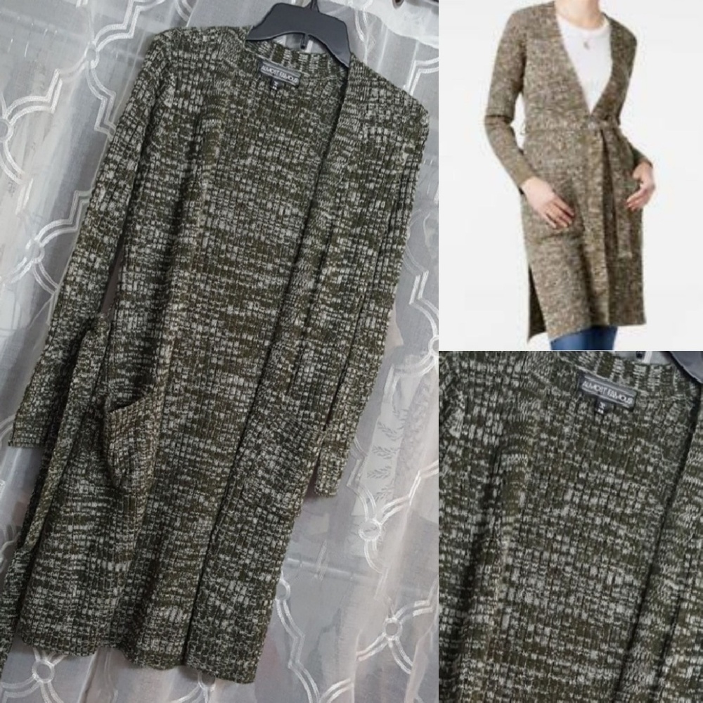 Olive knit duster cardigan - Picture 2 of 5